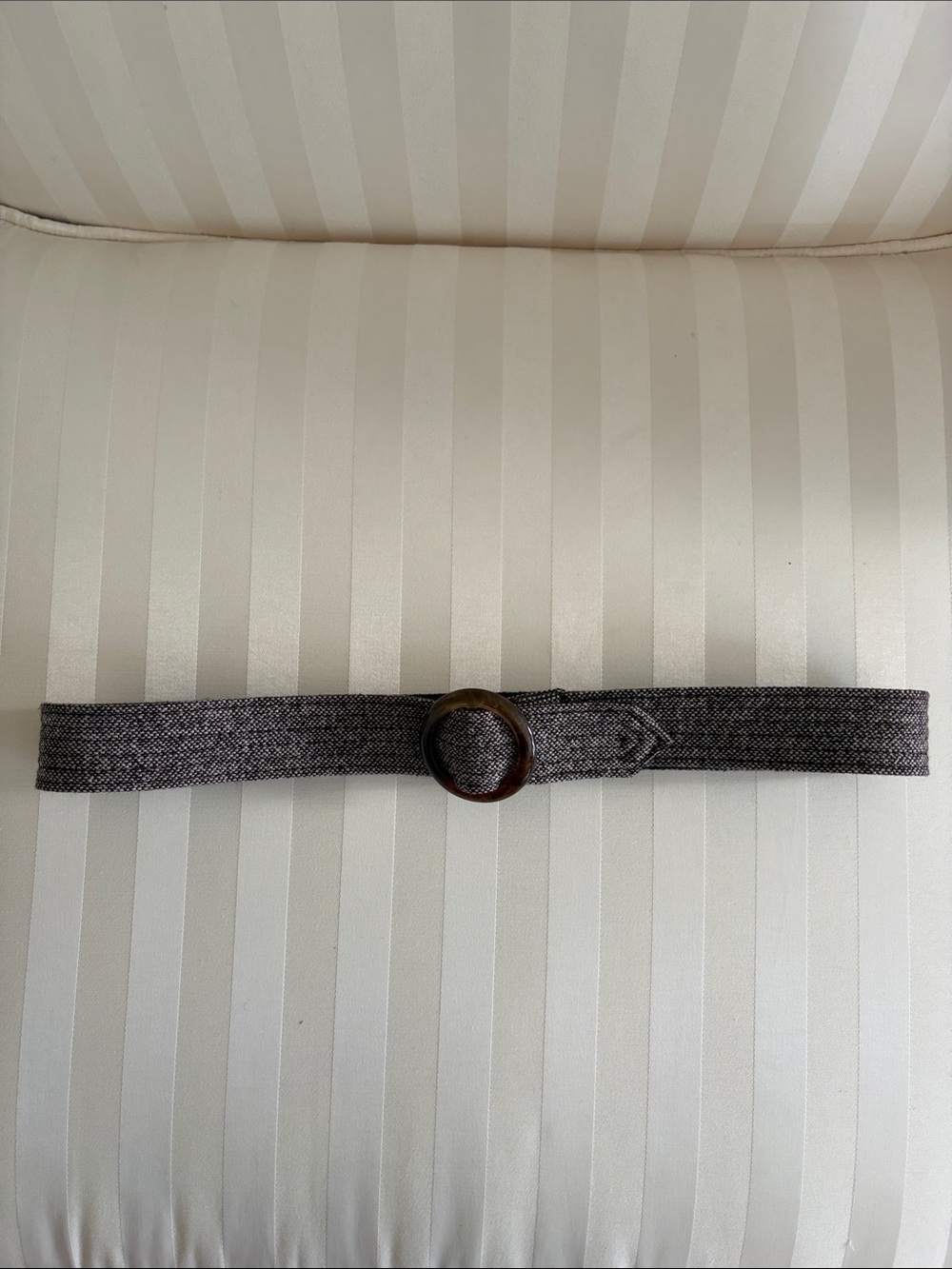 Banana Republic Brown Tweed Woven Belt with Round Buckle